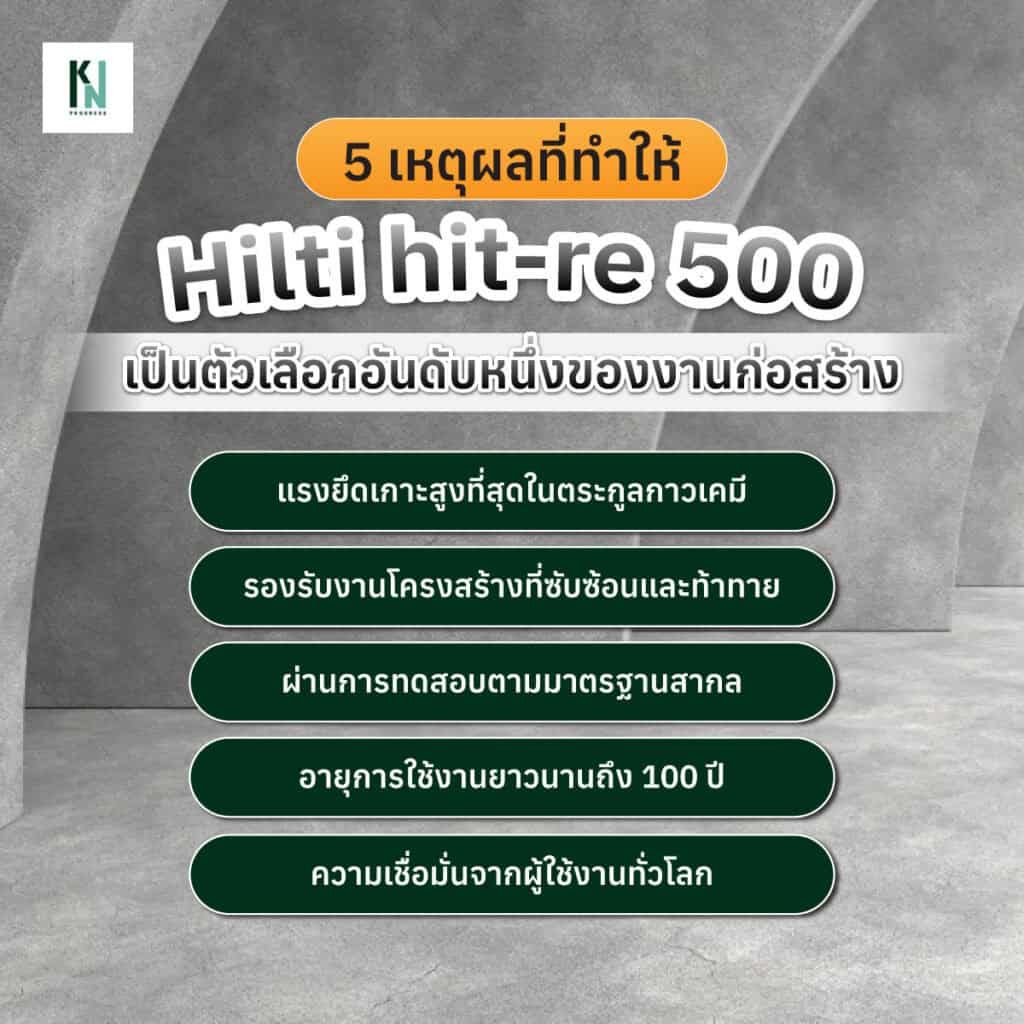 5 เหตุผลที่ทำให้ hilti hit-re 500 เป็นตัวเลือกอันดับหนึ่งของงานก่อสร้าง