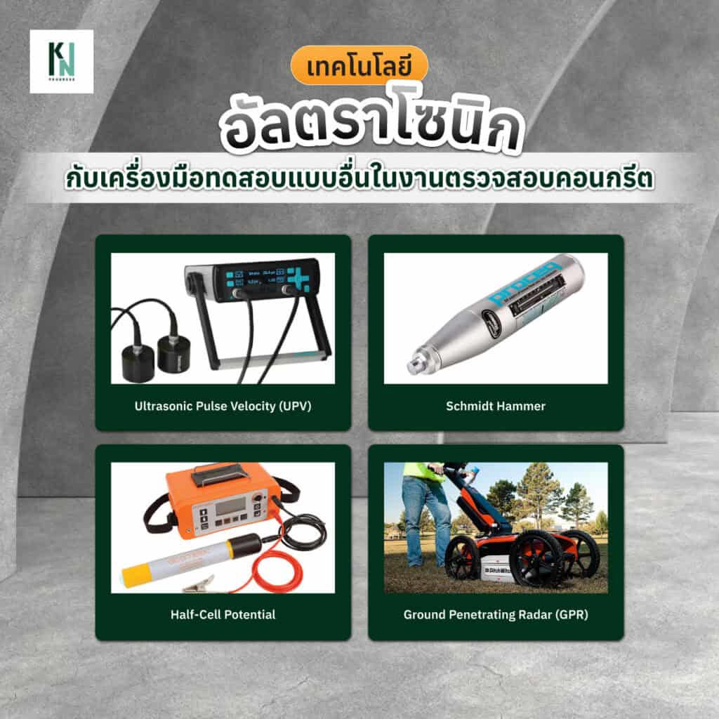 เทคโนโลยีอัลตราโซนิกกับเครื่องมือทดสอบแบบอื่นในงานตรวจสอบคอนกรีต