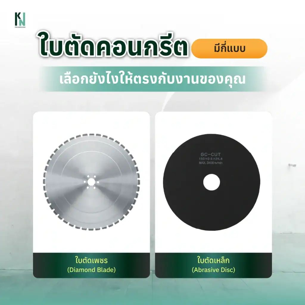 ใบตัดคอนกรีตมีกี่แบบ เลือกยังไงให้ตรงกับงานของคุณ
