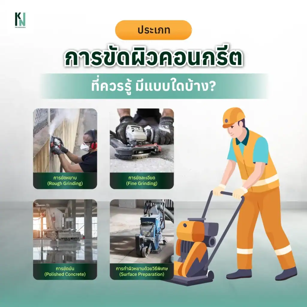 ประเภทการขัดผิวคอนกรีตที่ควรรู้ มีแบบใดบ้าง
