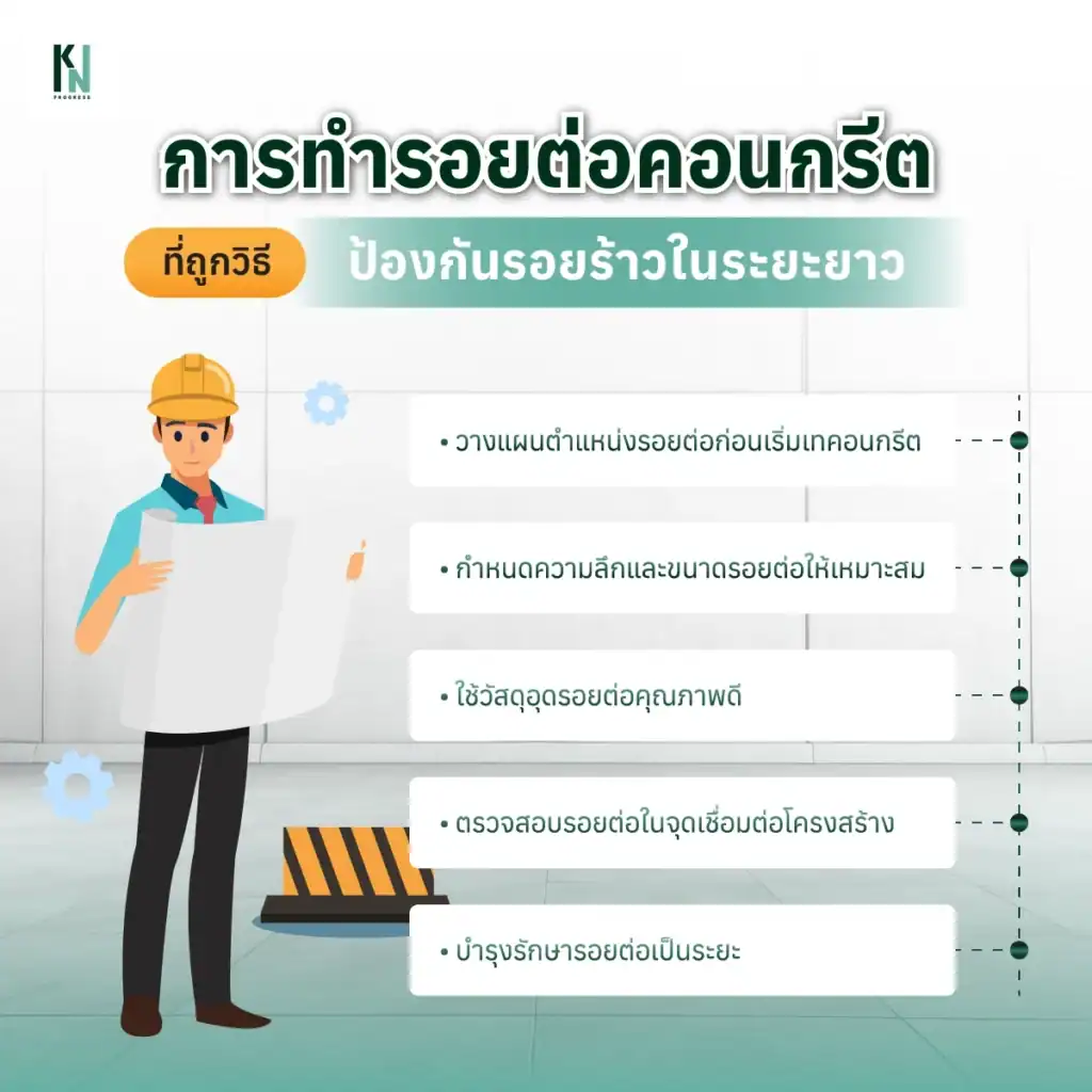 การทำรอยต่อคอนกรีตที่ถูกวิธี ป้องกันรอยร้าวในระยะยาว
