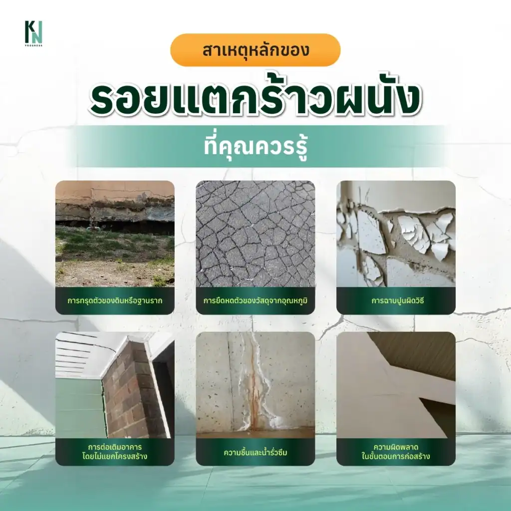 สาเหตุหลักของรอยแตกร้าวผนังที่คุณควรรู้